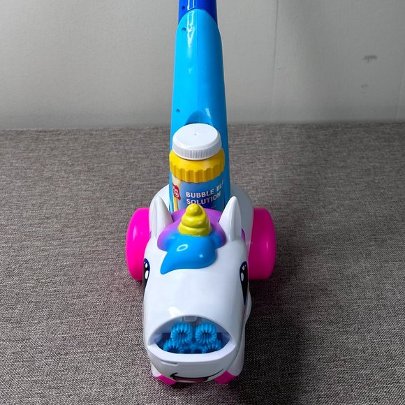 Play Day Unicorn Push Bubble Blower w/ Bubble Solution Blue White NWOB - Picture 9 of 12